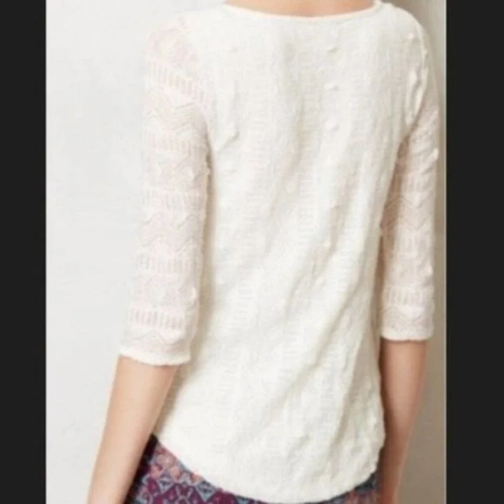 Anthropologie Meadow Floral Lace Crochet Melange Blouse Size Extra Small